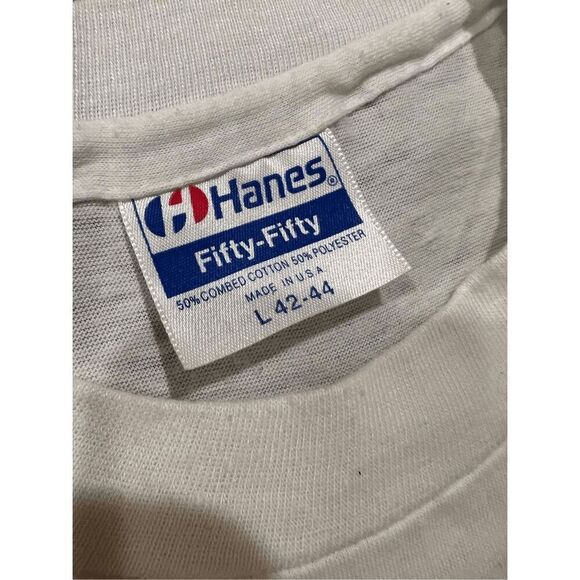 Vintage Rare HANES FISH LOGO single stitch T-shirt size L made in USA - Picture 7 of 9